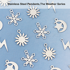 16Pcs 4 Style 201 Stainless Steel Pendants&nbsp;STAS-DC0001-69