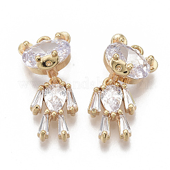 Brass Micro Pave Cubic Zirconia Pendants&nbsp;LS-KK-S354-152-NF