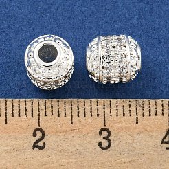 Rack Plating Brass Micro Pave Clear Cubic Zirconia Beads&nbsp;KK-L215-309S