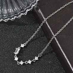 Brass Micro Pave Clear Cubic Zirconia Link Bracelets&nbsp;BJEW-E114-01C-P