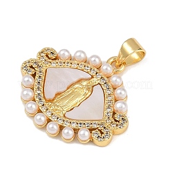 Brass Micro Pave Cubic Zirconia Pendants&nbsp;KK-A260-04G
