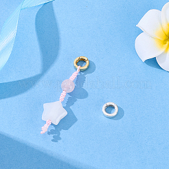 2Pcs 2 Colors 925 Sterling Silver Spring Gate Rings with 925 Stamp&nbsp;STER-PH0004-27C