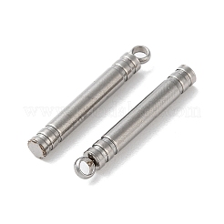 変色しない304ステンレススチールペンダント  コラムバーチャーム  ステンレス鋼色  23x3mm  穴：1.8mm&nbsp;STAS-Z062-01P