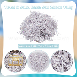 2セットの紙シュレッドフィラー  ギフトラッピングとバスケット詰め用  クリアAB  3x0.1mm  100 G /セッティング&nbsp;OCOR-SP0001-09A