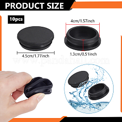 プラスチックプラグ  フラットラウンド  ブラック  45x13mm  ピン：40mm&nbsp;AJEW-WH0752-652B