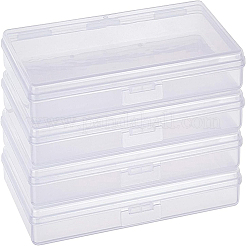 クリアプラスチックビーズ収納ケース  ヒンジ付き蓋付き  ビーズなど  長方形  透明  15x9.5x2cm&nbsp;LS-CON-BC0006-06C