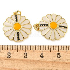Rack Plating Brass Micro Pave Cubic Zirconia Pendants&nbsp;KK-Z063-45G