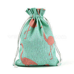 Polycotton(Polyester Cotton) Packing Pouches Drawstring Bags&nbsp;ABAG-T007-02E