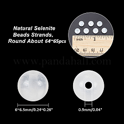 1 Strand Natural Selenite Beads Strands&nbsp;G-AR0005-51