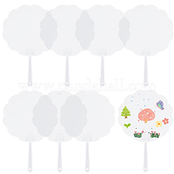 PVCハンドヘルドファン10個  空白の絵画ファン  子供のための diy 工芸品  フラットラウンド  273x183mm&nbsp;DIY-SP0002-51B