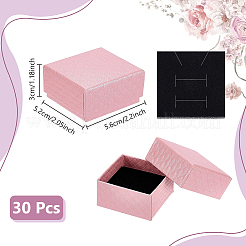 菱形の質感のある厚紙製の指輪収納ボックス  内部のスポンジ  正方形  ピンク  5.6x5.2x3cm&nbsp;CBOX-WH0005-05B
