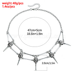 Vintage Gothic Alloy Raven Skull Choker Necklaces for Women&nbsp;WGB02EE-01