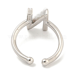 Rack Plating Brass Open Cuff Rings for Women&nbsp;RJEW-F162-01P-N