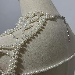 Plastic Imitation Pearl Round Beaded Tassel Bridal Shoulder Arm Chains&nbsp;FS-WGD7178-01