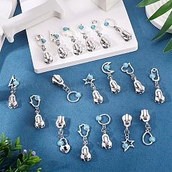 18個 9スタイル 合金樹脂 交換用ジッパースライダー  荷物用スーツケースバックパックジャケットバッグコート  プラチナ  45~49mm  2個/スタイル&nbsp;HJEW-TAC0099