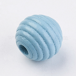 天然メープルウッドビーハイブビーズ  染め  ラウンド  ライトスカイブルー  13~14x13mm  穴：3~4mm  約640個/500g&nbsp;WOOD-Q030-48B