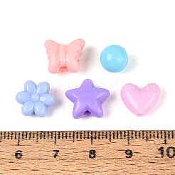 さまざまな形のプラスチックビーズ  ミックスカラー  8~11.5x8~12.5x5.5~8mm  穴：1.8~2.8mm  約1666個/500g&nbsp;KY-T041-29M