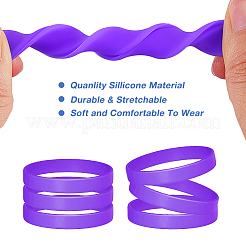 24Pcs Word Silicone Cord Bracelet Wristband&nbsp;BJEW-CN0001-21