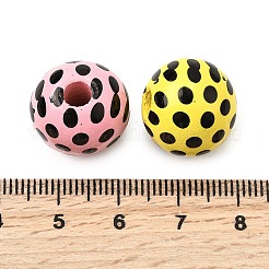 印刷されたシマウッドビーズ  ラウンド  ミックスカラー  16~16.5mm  穴：4mm&nbsp;WOOD-L022-04B-02