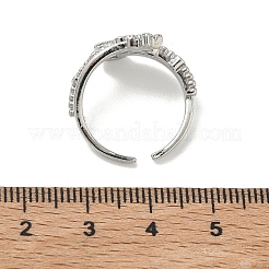 Brass Micro Pave Cubic Zirconia Cuff Open Rings&nbsp;RJEW-C163-11P