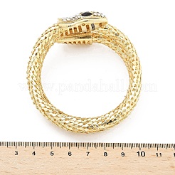 女性用スネーク合金ラインストーンバングル  ゴールド  クリスタル  内径：2-1/8インチ（5.3cm）&nbsp;LS-BJEW-G085-01G-02