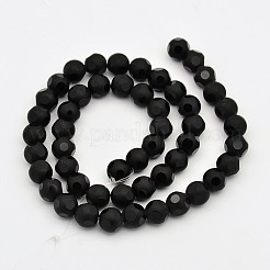 つや消しガラスラウンドビーズ連売り  ブラック  10mm  穴：1mm  約38~40個/連  14.5インチ&nbsp;GLAA-L002-01-10mm