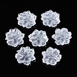 樹脂カボション  模造パールスタイル  花  透明  23~25x23~25x6.5~8mm&nbsp;RESI-S364-46C
