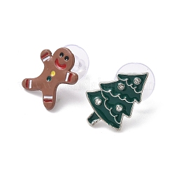 Christmas Theme Alloy Enamel Stud Earrings&nbsp;LS-EJEW-B068-02KCGG-01