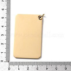 304ステンレスペンダント  空白タグのスタンプ  長方形  ゴールドカラー  50x30x1.5mm  穴：5.5mm&nbsp;STAS-B102-04G