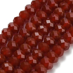 天然石カーネリアンビーズ連売り  染め＆加熱  多面カット  ロンデル  8x5.5mm  穴：1.2mm  約69個/連  15.16''（38.5センチメートル）&nbsp;G-Z111-A10