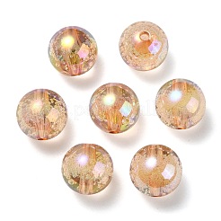 UVメッキ透明レインボー虹色アクリルビーズ  バブルビーズ  ラウンド  オレンジ  15~15.5x15.5~16mm  穴：2.6~2.7mm&nbsp;TACR-D010-07A