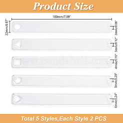 5Sets 5 Styles Transparent Acrylic Clay Thickness Ruler&nbsp;AJEW-HY0002-18