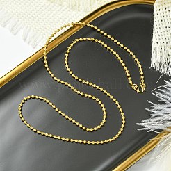 1.5mm Rack Plating Brass Ball Chain Necklaces for Women Men&nbsp;MAK-L044-63G