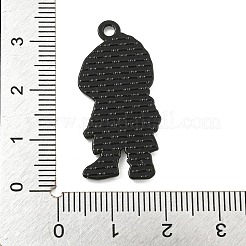 ハロウィンアロイエナメルペンダント  ブラック  スケルトンチャーム  ブラック  33x16x2mm  穴：2mm&nbsp;ENAM-M220-02B-B