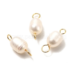 Natural Cultured Freshwater Pearl Beads Links Connectors&nbsp;PALLOY-JF00941-01