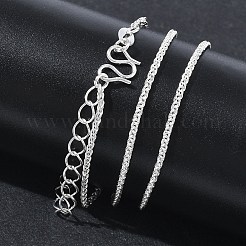 1.5mm真鍮製ウィートチェーンネックレス（女性用）  長持ちメッキ  銀  17.72~18.50インチ（45~47cm）&nbsp;KK-CBA4FD4-10S