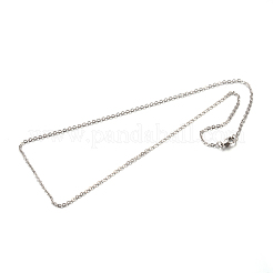 変色しにくい304ステンレススチールアズキチェーンネックレス  ステンレス鋼色  17.7インチ（45cm）  2mm  リンク：2.5~2.9x2x0.5mm&nbsp;STAS-M174-026P
