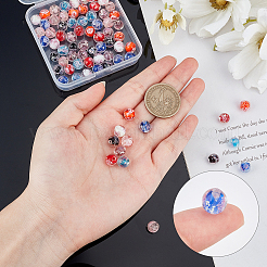 80Pcs 8 Colors Handmade Luminous Inner Flower Lampwork Beads&nbsp;LAMP-AR0001-16