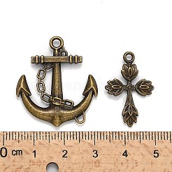 合金のチベット風チャーム  混合図形  アンティークブロンズ  31~60x31~60x3~4mm  穴：1~2mm&nbsp;TIBEP-X0005-03-AB