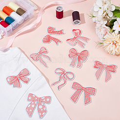 機械刺繍布地手縫い/アイロンワッペン  マスクと衣装のアクセサリー  アップリケ  bowkont  ライトコーラル  48.5~67x54~62x1.5mm  9個/スタイル&nbsp;FIND-WH0199-08