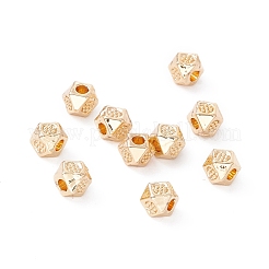 ラックメッキ合金ビーズ  長持ちメッキ  カドミウムフリー＆鉛フリー  ポリゴン  ゴールドカラー  3.5x3.5x5x3.5mm  穴：1.4mm&nbsp;FIND-WH0118-13G