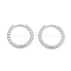真鍮huggieフープピアス  鉛フリー＆カドミウムフリー  ラックめっき  長持ちメッキ  プラチナ  14x2mm&nbsp;KK-CBA8324-18B-P