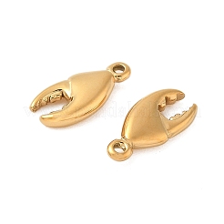 304ステンレススチールチャーム  カニの爪チャーム  ゴールドカラー  15x7x2.5mm  穴：1.2mm&nbsp;STAS-K306-14G