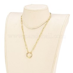 Brass Micro Pave Cubic Zirconia Screw Carabiner Lock Pendant Necklaces&nbsp;NJEW-JN03115