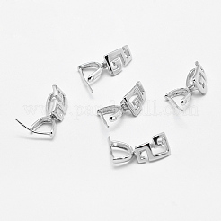 925スターリングシルバーペンダントベイル  アイスピック＆ピンチベイル  銀  9x6x1mm  穴：3x6.5mmと1mm  ピン：0.5mm&nbsp;STER-E050-37S