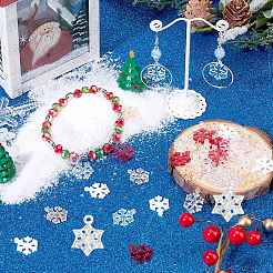 120本6色透明レジンペンダント  クリスマススノーフレークチャーム  ミックスカラー  19.5x14.5x1.5mm  穴：1mm  20個/カラー&nbsp;FIND-SC0010-13