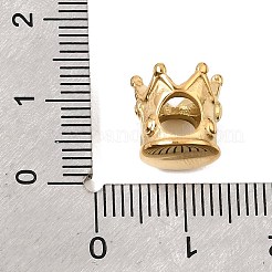 304ステンレススチールヨーロピアンビーズ  大穴ビーズ  クラウン  18KGP本金メッキ  10.5x10.5mm  穴：4.5mm&nbsp;SA-CBA5CD0-04G