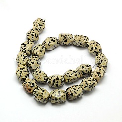 天然なダルメシアンジャスパー多面カット菱形ビーズ連売り  18x13x12mm  穴：1mm  約22個/連  15.74インチ&nbsp;G-L235-12