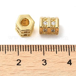 Rack Plating Brass Cubic Zirconia Beads&nbsp;KK-Z033-27G
