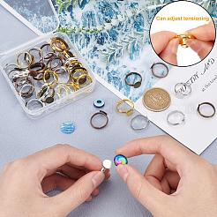 50Pcs 5 Colors Adjustable Brass Ring Components&nbsp;KK-PH0003-33